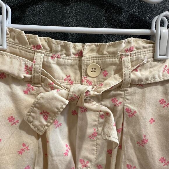 NWT $30 Gap Kids Tan Floral Paper Bag Shorts, Sz M (8) (8C) - Picture 3 of 8
